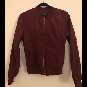 Burgundy Bomber Jacket